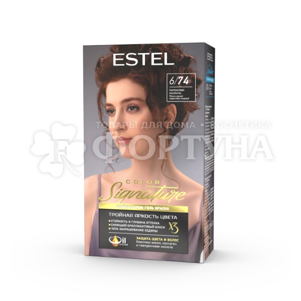 Крем-гель краска Estel Signature 6/74 Парижские каштаны