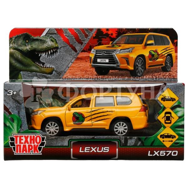 Машина Технопарк мет. LEXUS LX570 Динозавры