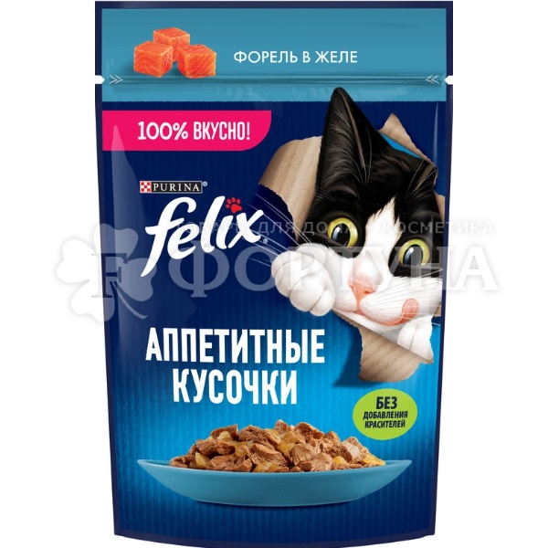 Корм для животных Felix 75 г с форелью в желе