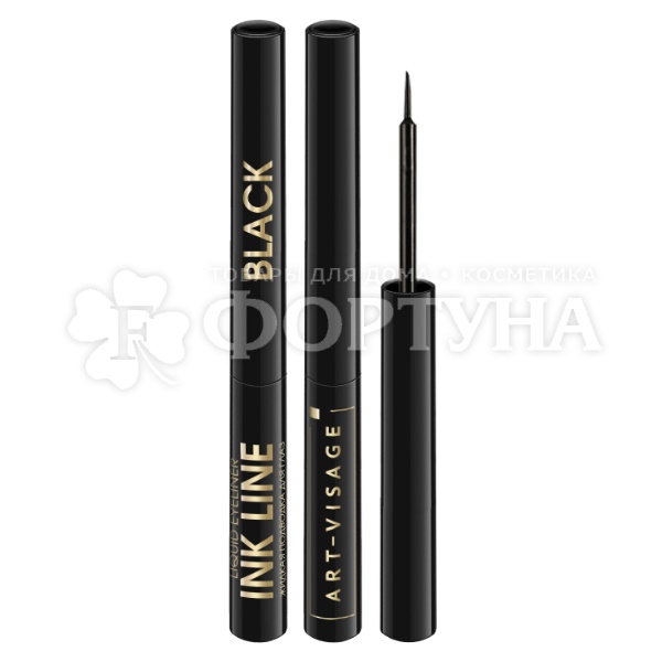 Подводка Art-Visage для глаз Ink Line черная с кисточкой