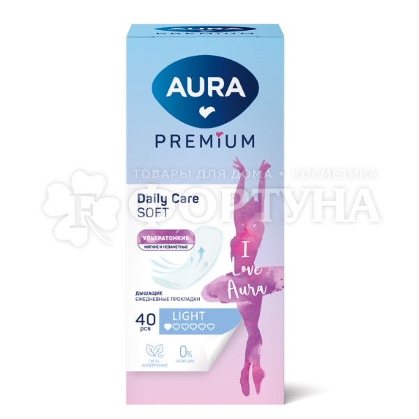 Прокладки AURA 40 шт Premium LIGHT ультратонкие ежедневные