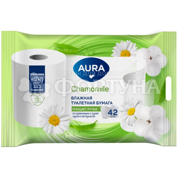 Туалетная бумага AURA 42 шт влажная