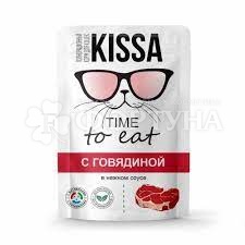 Корм для животных Kissa 75 г для кошек с говядиной в соусе