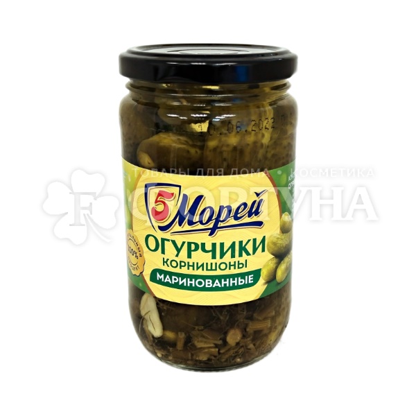 Огурцы 5Морей 350 г Корнишоны маринованные