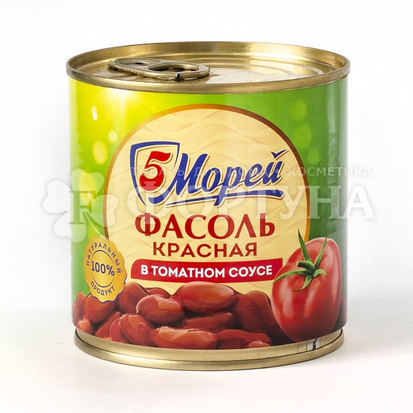 Фасоль 5Морей 400 г красная в т/с
