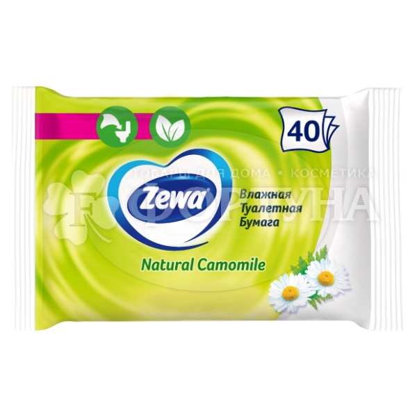 Туалетная бумага Zewa 40 шт Ромашка влажная