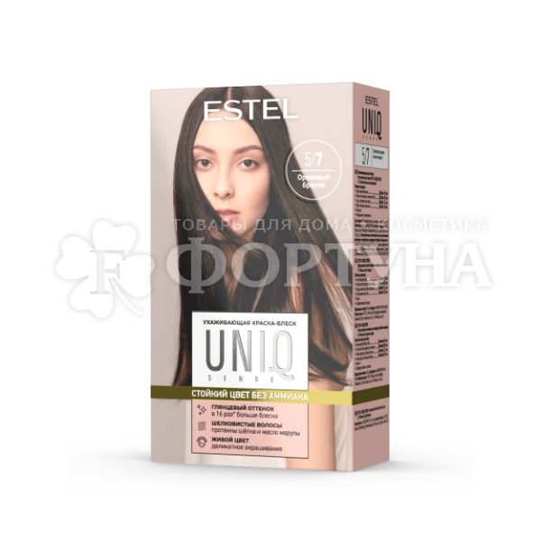 Краска для волос Estel UNIQ 5/7 Ореховый брауни Светлый шатен коричневый