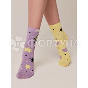 Носки CE HAPPY 1 пара желто-сиреневые размер 23-25 хлопок женские