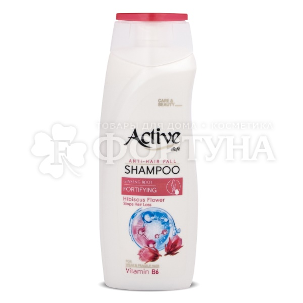 Шампунь Active CARE & BEAUTY 350 мл С корнем женьшеня, цветком гибискуса и витамином В6 Защита от выпадения волос