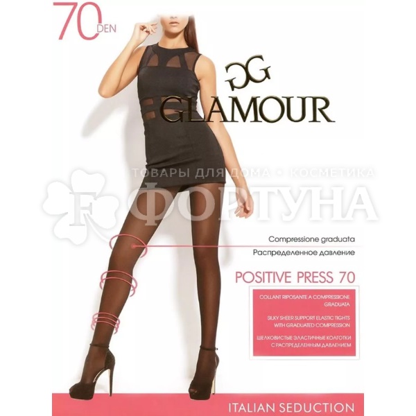 Колготки GLAMOUR Positive press 70 den цвет Nero размер 4