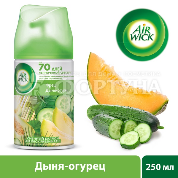 Освежитель воздуха Airwick Pure 250 мл Дыня-огурец запасной блок