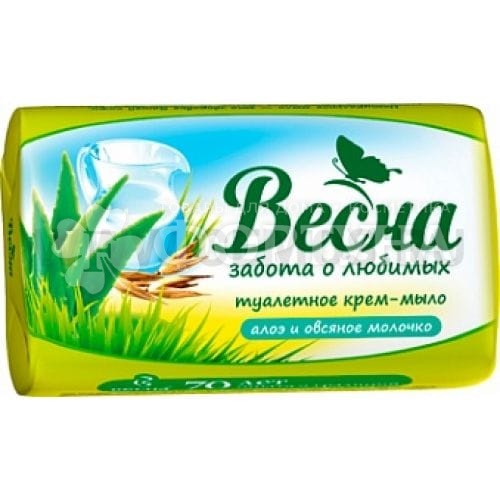 Туалетное мыло Весна 90 г Алоэ и овсяное молочко