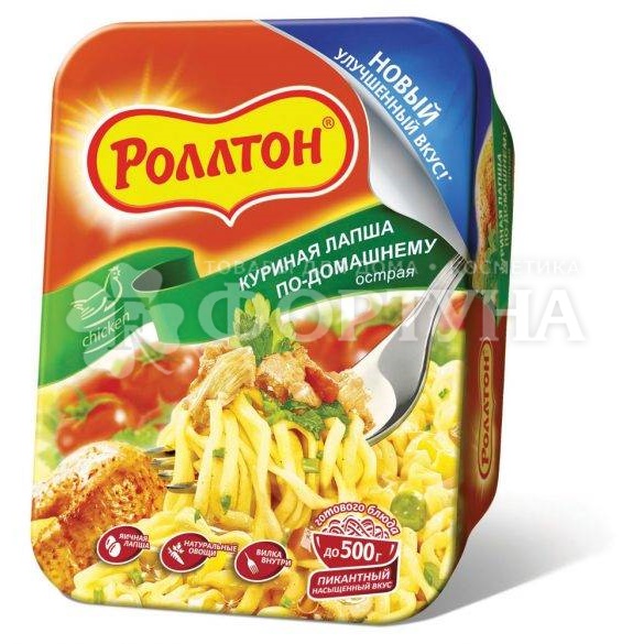 Лапша быстрого приготовления Роллтон 90 г куриная острая