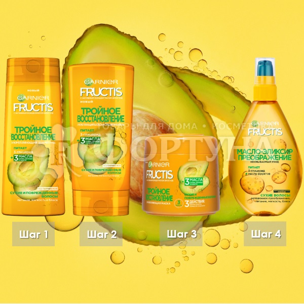 Бальзам для волос Fructis 387 мл Тройное восстановление