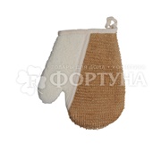 Мочалка для тела Beauty Format  натуральная рукавичка крупное плетение артикул 58707