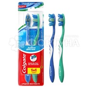 Зубная щетка Colgate Тройное действие 1+1 средней жесткости