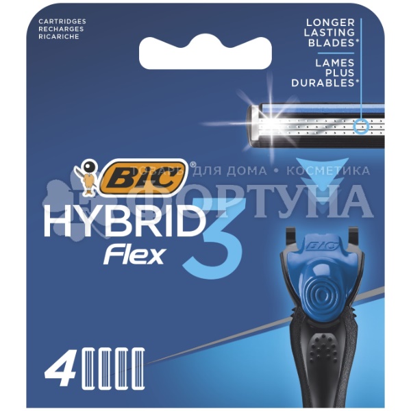 Кассеты BiC Flex Hybrid 3 лезвия 4 шт