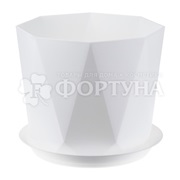 Кашпо 2,6 л ПРИЗМА с поддоном белый