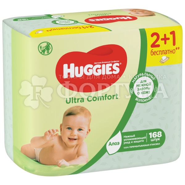 Салфетки влажные Huggies Ultra Comfort 168 шт