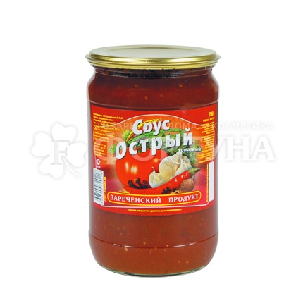 Соус Зареченский продукт 700 г Острый стеклянная банка