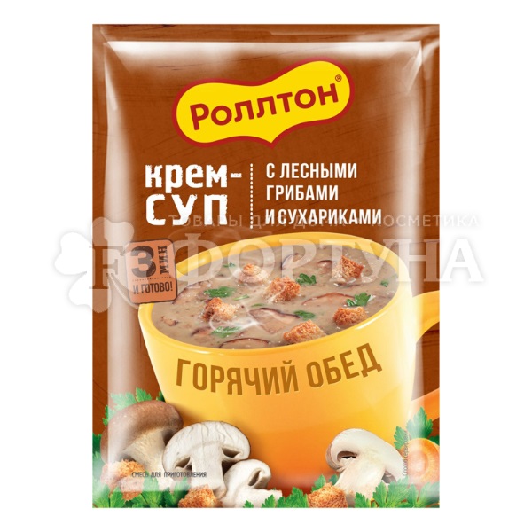 Суп-пюре Роллтон 21 г с лесными грибами и сухариками