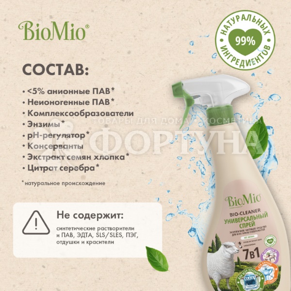 Чистящее средство BioMio 500 мл спрей Универсальный
