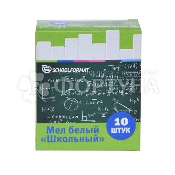 Мел 10 шт Schoolformat белый  школьный