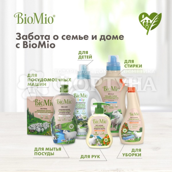 Моющее средство для посуды BioMio 350 мл Лемонграсс Активная пена