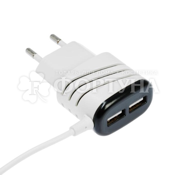 Cетевое зарядное устройство Luazon 2 USB, micro USB