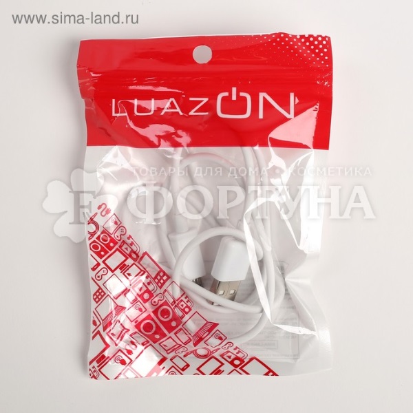 Кабель Luazon micro USB 0,8 м, белый