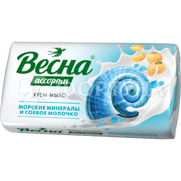 Туалетное мыло Весна 90 г Морские минералы и соевое молочко