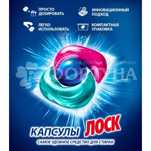 Капсулы для стирки ЛОСК 12 шт Колор