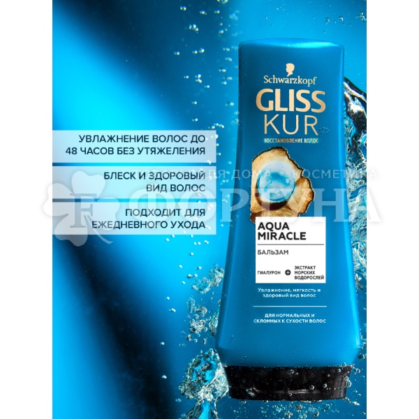 Бальзам для волос Глисс Кур 360 мл Aqua Miracle