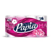 Туалетная бумага Papia 8 шт 3х-слойная Секрет Гарден