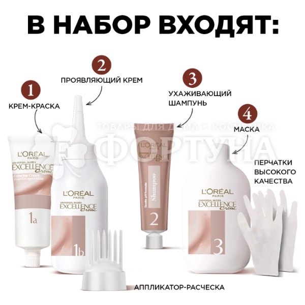 Краска для волос Excellence Nudes 7U Универсальный русый