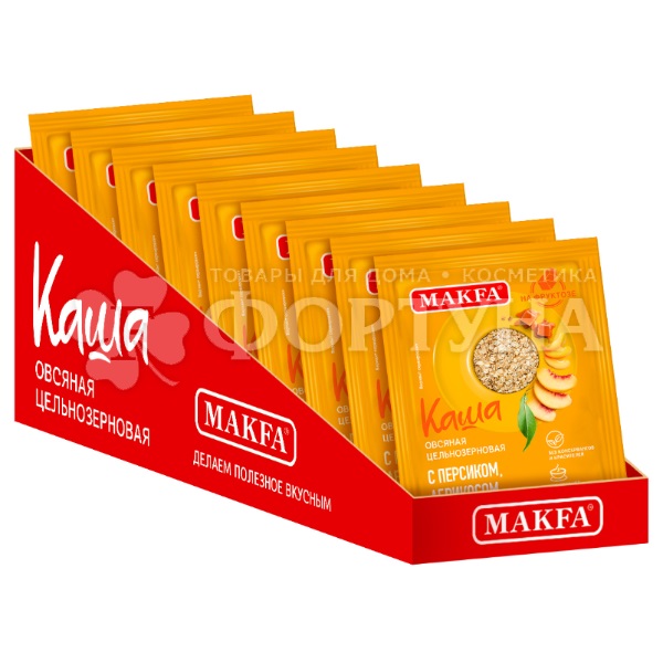 Каша быстрого приготовления MAKFA 40 г с персиком, абрикосом и карамелью