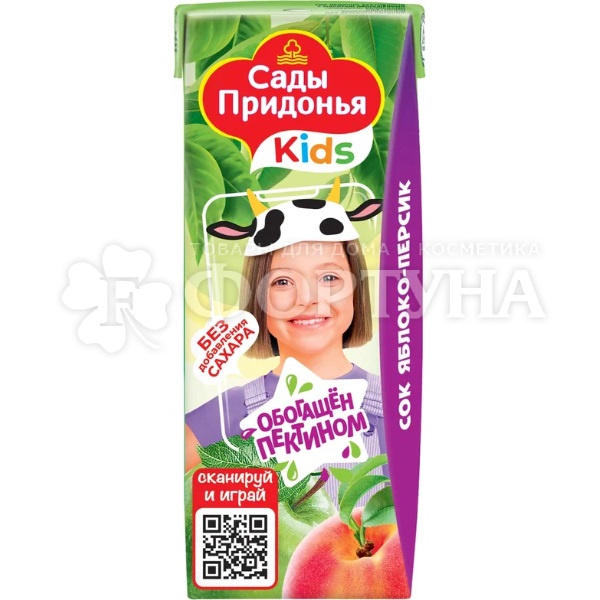 Сок Сады Придонья 0,2 л яблочно-персиковый с мякотью
