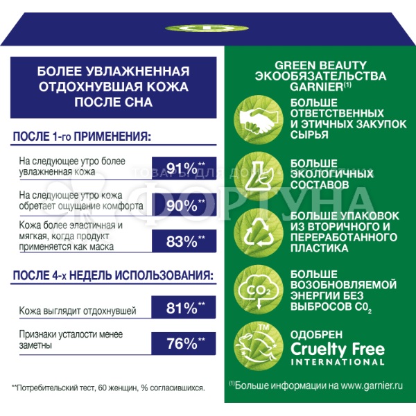 Гель для лица Garnier 50 мл Гиалуроновый Алоэ Ночной