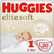 Подгузники Huggies Elite Soft 20 шт 1 (3-5 кг)