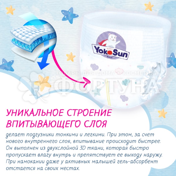 Трусики Yokosun 58 шт M (6-10 кг)