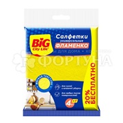 Салфетки BIG CITY 5 шт для уборки Фламенко вискозные
