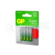 Батарейка GP Super Alkaline 3+1 шт 24A AA на блистере