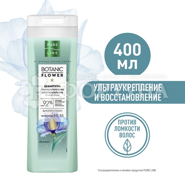 Шампунь Pure Line 400 мл Ультраукрепление