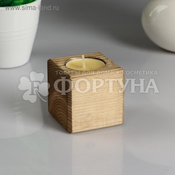 Подсвечник декоративный Орех со свечой Манго