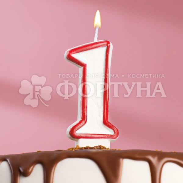 Свеча для торта цифра ''1'' Микс
