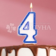 Свеча для торта цифра ''4'' Микс
