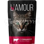 Корм для животных L'AMOUR 75 г с говядиной в соусе