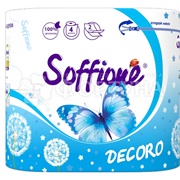 Туалетная бумага Soffione 4 шт 2х-слойная Decoro Blue