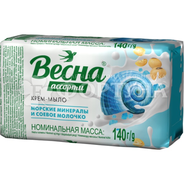 Туалетное мыло Весна 140 г Морские минералы и соевое молочко