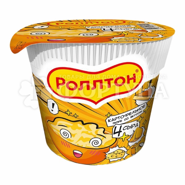 Пюре картофельное Роллтон 40 г со вкусом 4 сыра